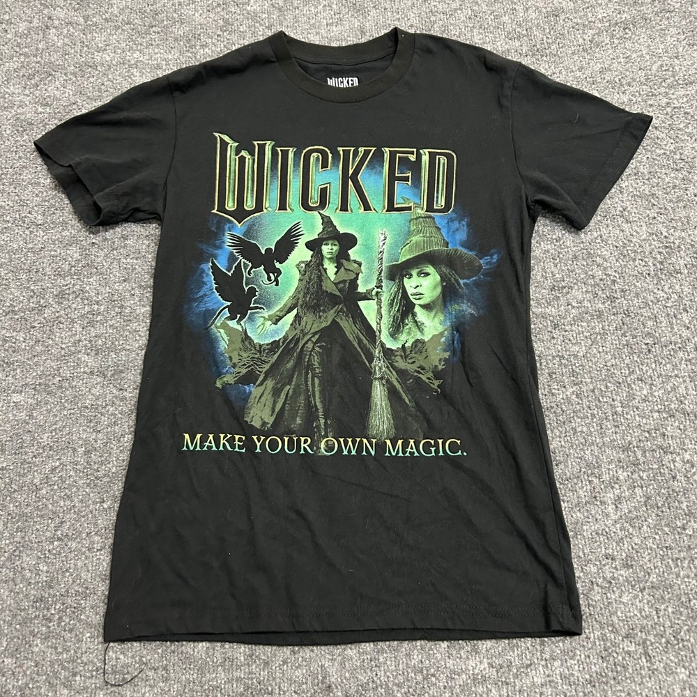 Wicked T-Shirt Womens Size S Black Make Your Own Magic Broadway Graphic Tee
